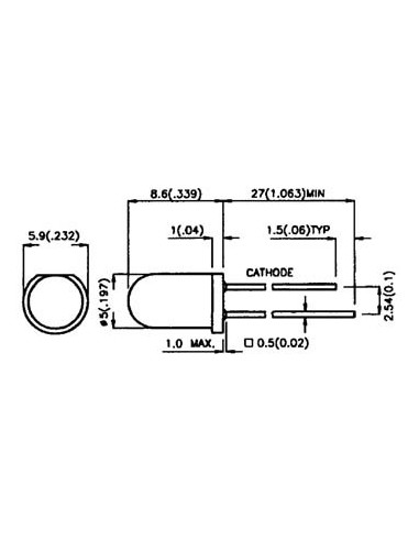 5mm INFRARED EMITTING DIODE BLUE-TRANSPARENT 940nm