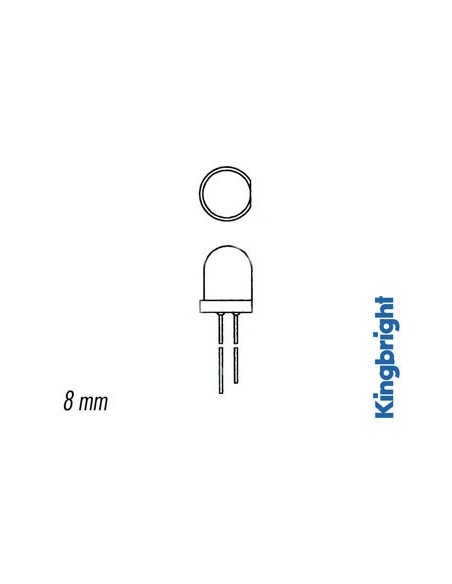 SUPERFELLE 8mm LED ROOD DIFFUUS 100mcd