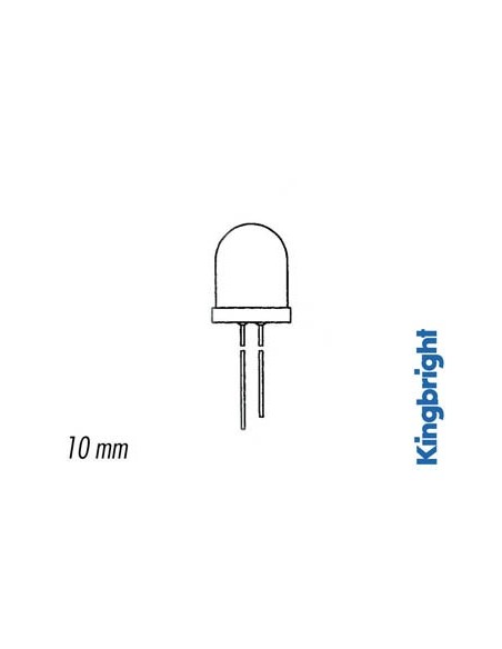 SUPERFELLE 10mm LED ROOD GLASHELDER 1000mcd