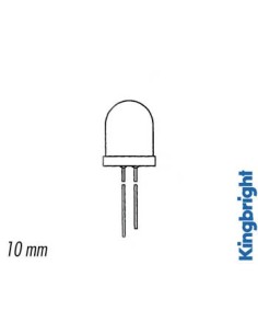 10mm SUPER BRIGHT LED LAMP RED DIFFUSED 200mcd