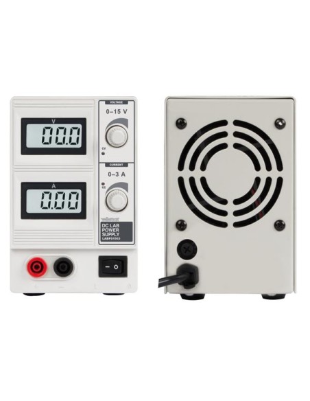 ALIMENTATION DE LABORATOIRE 0-15 VCC / 0-3 A MAX / AVEC DOUBLE AFFICHEUR LCD
