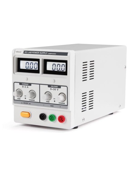 DC-LABORNETZGERÄT 0-30 VDC / 0-3 A MAX. MIT 2 LCD-DISPLAYS