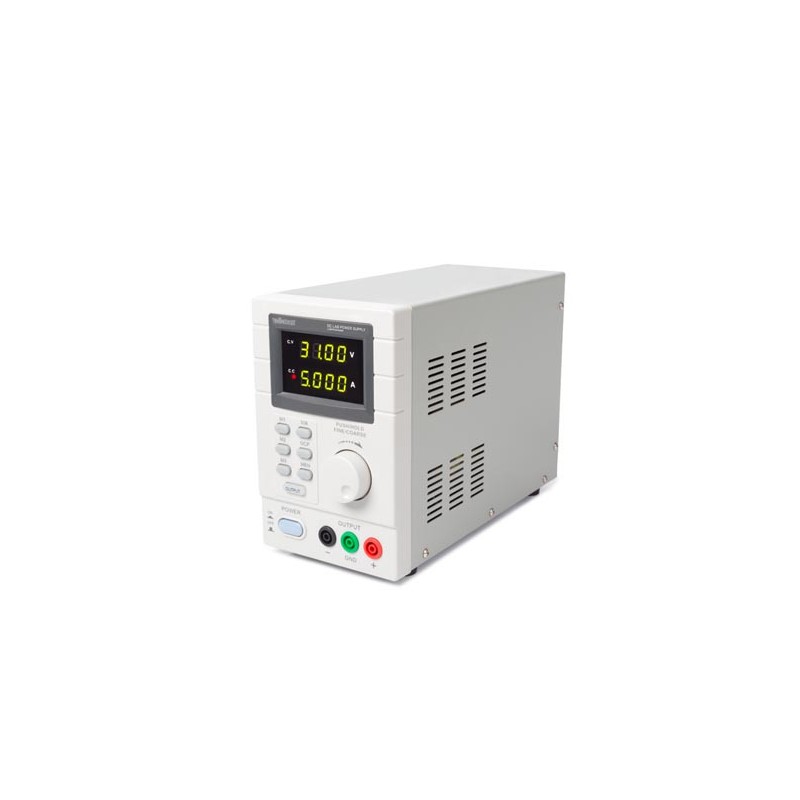 PROGRAMMEERBARE LABOVOEDING 0-30 VDC / 5 A max. - DUBBELE LED-DISPLAY met USB 2.0-INTERFACE