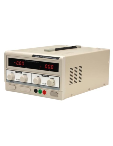DC-LABORNETZGERÄT 0-30 VDC / 0-10 A MAX. MIT 2 LED-DISPLAYS