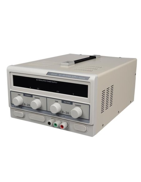 DC-LABORNETZGERÄT MIT LED-DOPPELANZEIGE 0-30 VDC / 0-20 A MAX.