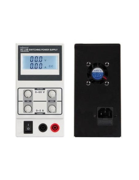 ALIMENTATION DE LABORATOIRE À DÉCOUPAGE CC 0-60 VCC / 0-5 A MAX / AVEC AFFICHEUR LCD