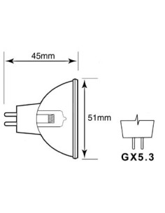 AMPOULE HALOGÈNE PHILIPS, 250W / 24V, ELC GX5.3, 3400K, 50h 2