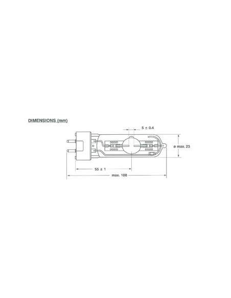 LAMPE À DÉCHARGE SYLVANIA 250 W / 95V, MSD, GY9.5, 8500 K, 2000 h (BA250/2)