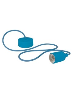 DESIGN LAMPHOUDER MET TEXTIELKABEL - BLAUW
