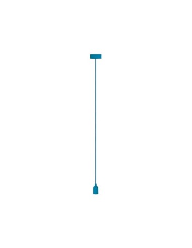 DESIGN LAMPHOUDER MET TEXTIELKABEL - BLAUW