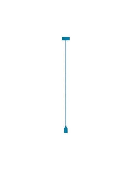 DESIGN PENDANT LAMPHOLDER WITH FABRIC CORD - BLUE