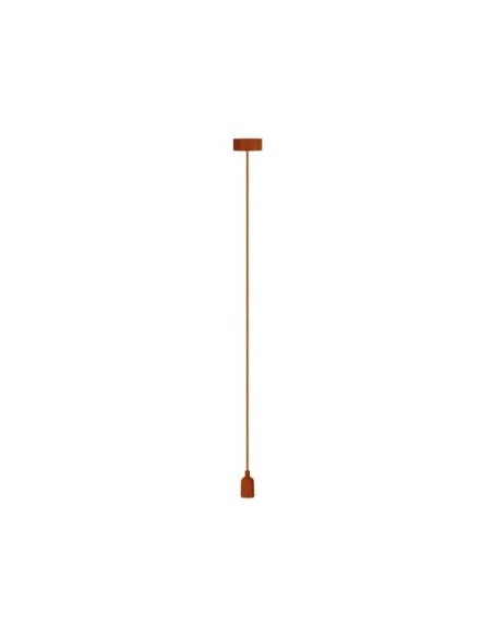 DESIGN PENDANT LAMPHOLDER WITH FABRIC CORD - BROWN