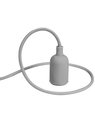 DESIGN-PENDELLEUCHTE MIT TEXTILKABEL - GRAU