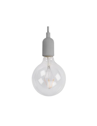 DESIGN PENDANT LAMPHOLDER WITH FABRIC CORD - GREY