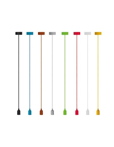 DESIGN PENDANT LAMPHOLDER WITH FABRIC CORD - GREY