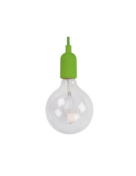 DESIGN PENDANT LAMPHOLDER WITH FABRIC CORD - GREEN