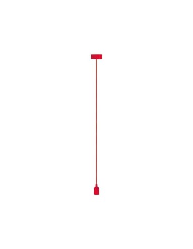 DESIGN LAMPHOUDER MET TEXTIELKABEL - ROOD
