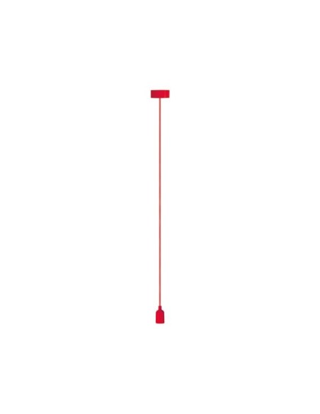 DESIGN LAMPHOUDER MET TEXTIELKABEL - ROOD