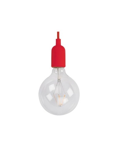 DESIGN PENDANT LAMPHOLDER WITH FABRIC CORD - RED