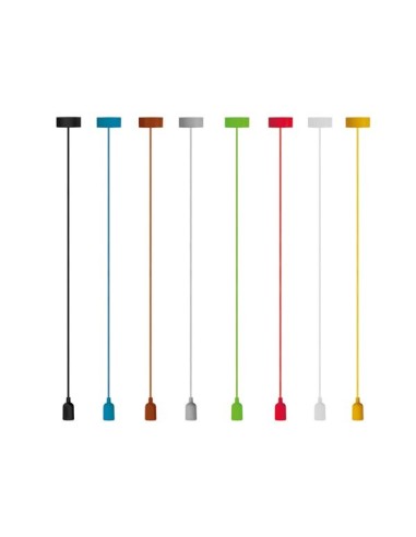 DESIGN LAMPHOUDER MET TEXTIELKABEL - ROOD