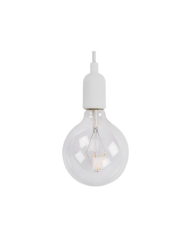DESIGN PENDANT LAMPHOLDER WITH FABRIC CORD - WHITE