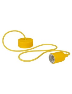 DESIGN PENDANT LAMPHOLDER WITH FABRIC CORD - YELLOW