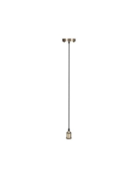 RETRO PENDANT LAMPHOLDER WITH FABRIC CORD - BRONZE FINISH