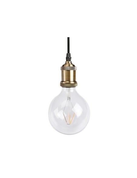 RETRO PENDANT LAMPHOLDER WITH FABRIC CORD - BRONZE FINISH