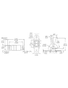 VERTICAL PCB PADDLE SWITCH SPDT ON-(ON)