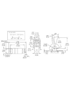 VERTICAL PCB PADDLE SWITCH DPDT ON-ON 2