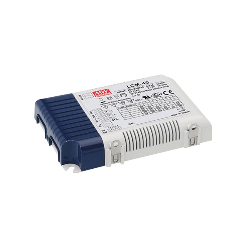 DIMMABLE LED POWER SUPPLY - CONSTANT CURRENT - 40 W - SELECTABLE OUTPUT CURRENT WITH PFC