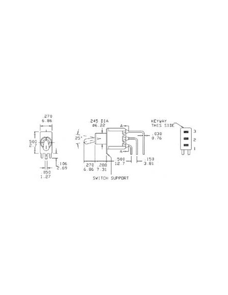 INVERSEUR UNIPOLAIRE VERTICAL COUDE ON-ON