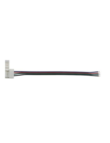 KABEL MET 1 PUSH CONNECTOR VOOR FLEXIBELE LED STRIP - 10 mm RGB KLEUR