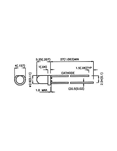 LED 3mm ROOD DIFFUUS - 8mcd