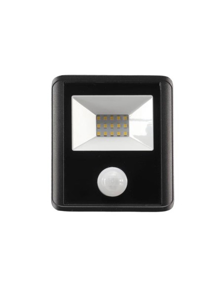 LED-AUßENSTRAHLER - 10 W - NEUTRALWEIß - SCHWARZES GEHÄUSE - PIR-BEWEGUNGSMELDER