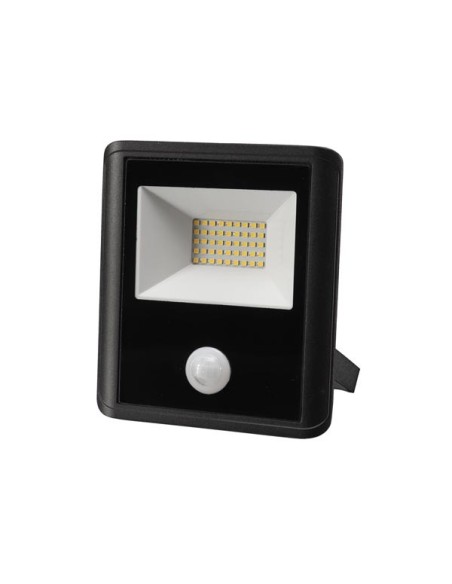 PROJECTEUR LED D'EXTÉRIEUR - 30 W, BLANC NEUTRE - NOIR - CAPTEUR PIR