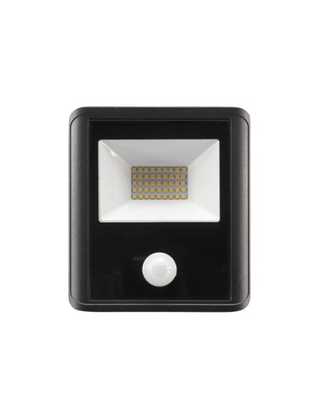 PROJECTEUR LED D'EXTÉRIEUR - 30 W, BLANC NEUTRE - NOIR - CAPTEUR PIR