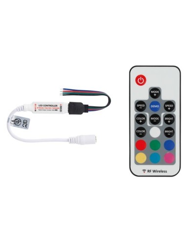 MINI SINGLE CHANNEL RGB LED CONTROLLER - WITH RF REMOTE CONTROLLER