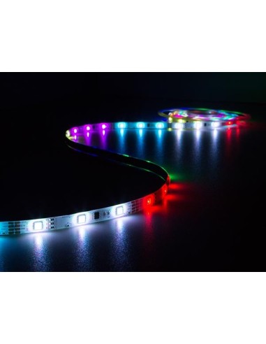 KIT RUBAN À LED FLEXIBLE LED ANIMÉ AVEC CONTRÔLEUR ET ALIMENTATION - RVB - 150 LED - 5 m - 12 VCC