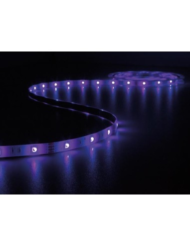 KIT RUBAN À LED FLEXIBLE PILOTÉ PAR MUSIQUE AVEC CONTRÔLEUR ET ALIMENTATION - RVB - 150 LED - 5 m - 12 VCC