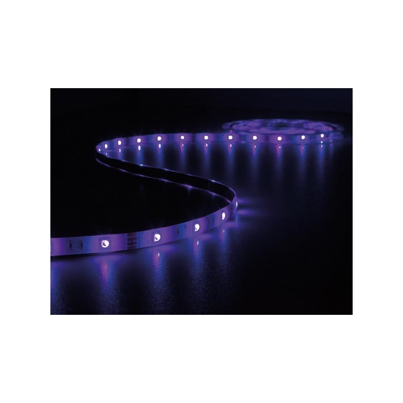 SET MIT FLEXIBLEM LED-STREIFEN, CONTROLLER UND NETZTEIL - MUSIKGESTEUERT - RGB - 150 LEDs - 5 m - 12 VDC