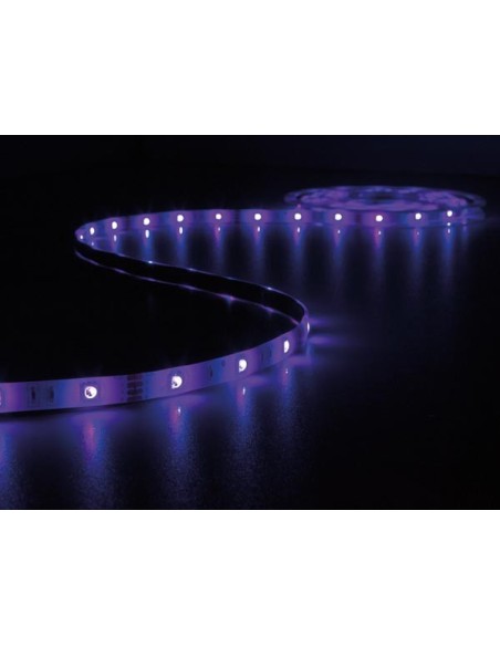 KIT WITH SOUND-CONTROLLED FLEXIBLE LED STRIP, CONTROLLER AND POWER SUPPLY - RGB - 150 LEDs - 5 m - 12 VDC
