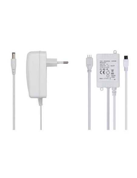 KIT MET LED-STRIP, CONTROLLER EN VOEDING - 300 LEDs - 5 m - 12 VDC - WARMWIT & KOUDWIT