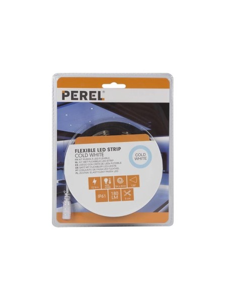 SATZ MIT FLEXIBLEM LED-STREIFEN UND NETZTEIL - KALTWEIß - 180 LEDs - 3 m - 12 VDC