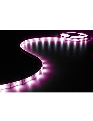 JUEGO DE TIRA LED FLEXIBLE, CONTROLADOR Y ADAPTADOR DE RED - RGB - 90 LEDs - 3 m - 12 VDC