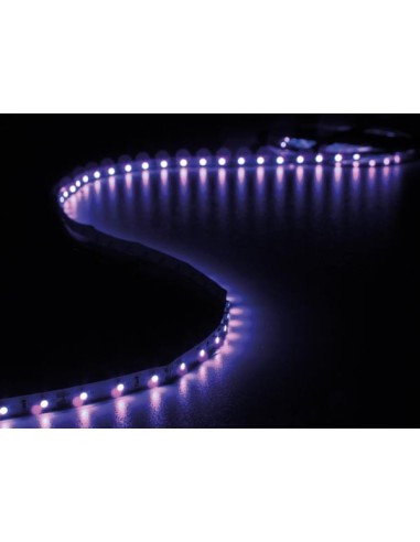 JUEGO DE TIRA LED FLEXIBLE Y ADAPTADOR DE RED - ULTRAVIOLETA - 300 LEDs - 5 m - 12 VDC - SIN REVESTIMIENTO