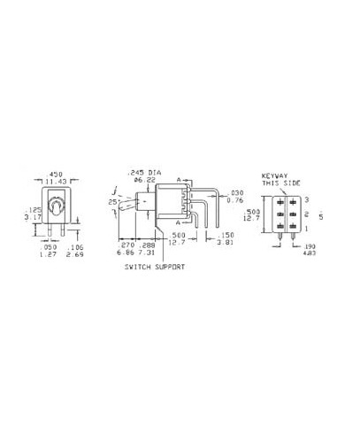 INVERSEUR BIPOLAIRE VERTICAL COUDE ON-ON