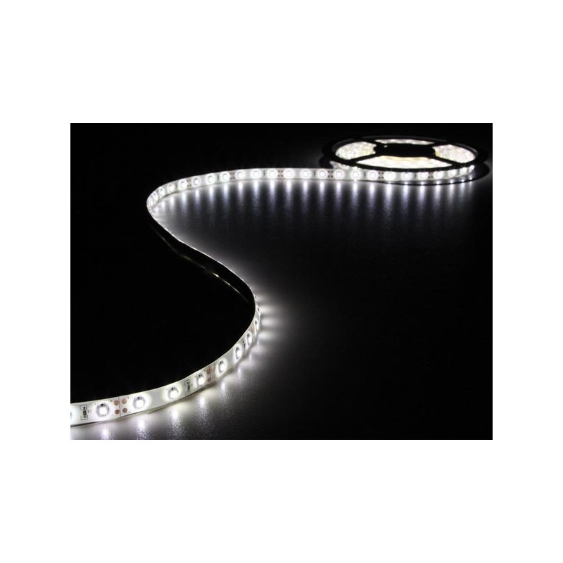 KIT MET FLEXIBELE LED-STRIP EN VOEDING - KOUDWIT - 300 LEDS - 5 m - 12Vdc