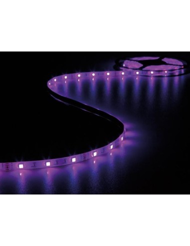 KIT MET FLEXIBELE LED-STRIP, CONTROLLER EN VOEDING - RGB - 150 LEDs - 5 m - 12 Vdc - ZONDER COATING