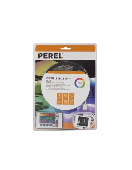 KIT MET FLEXIBELE LED-STRIP, CONTROLLER EN VOEDING - RGB - 150 LEDs - 5 m - 12 Vdc